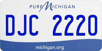 MI license plate DJC2220