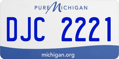 MI license plate DJC2221