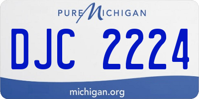 MI license plate DJC2224