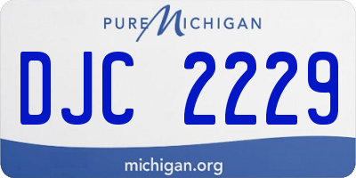 MI license plate DJC2229