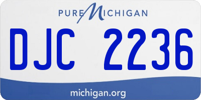 MI license plate DJC2236