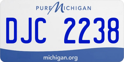 MI license plate DJC2238