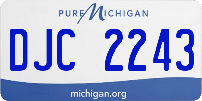 MI license plate DJC2243