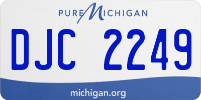 MI license plate DJC2249