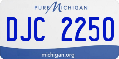 MI license plate DJC2250
