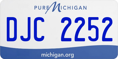 MI license plate DJC2252