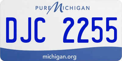 MI license plate DJC2255