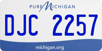 MI license plate DJC2257