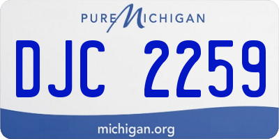 MI license plate DJC2259