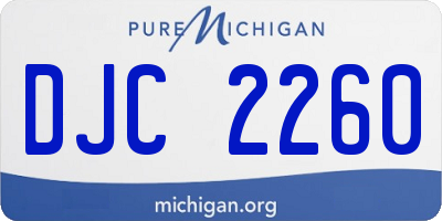 MI license plate DJC2260