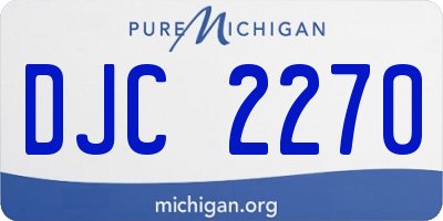 MI license plate DJC2270