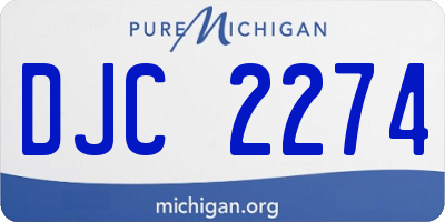 MI license plate DJC2274
