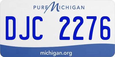 MI license plate DJC2276