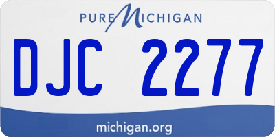MI license plate DJC2277