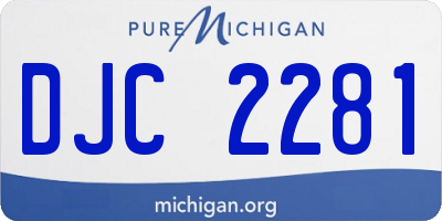 MI license plate DJC2281