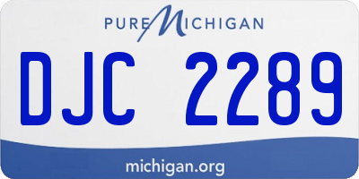MI license plate DJC2289