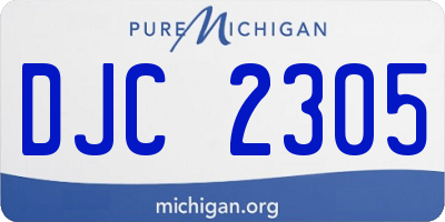 MI license plate DJC2305