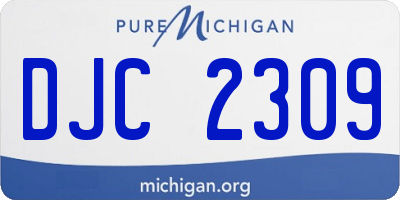 MI license plate DJC2309