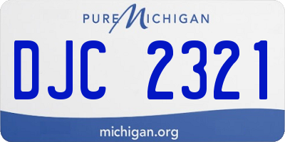 MI license plate DJC2321