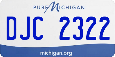 MI license plate DJC2322