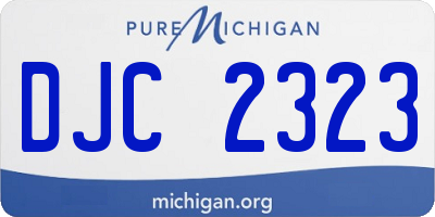 MI license plate DJC2323