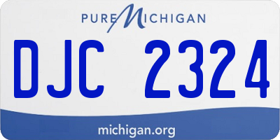 MI license plate DJC2324