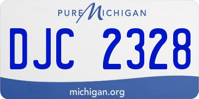 MI license plate DJC2328