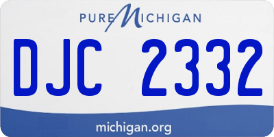 MI license plate DJC2332