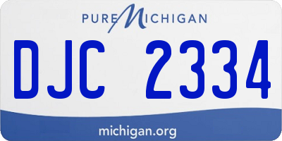 MI license plate DJC2334