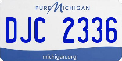 MI license plate DJC2336