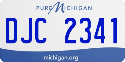 MI license plate DJC2341