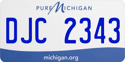 MI license plate DJC2343