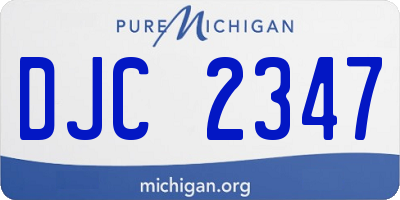 MI license plate DJC2347