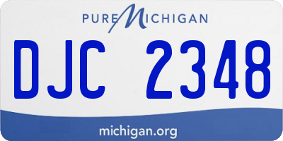 MI license plate DJC2348