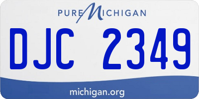 MI license plate DJC2349