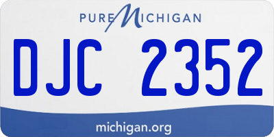 MI license plate DJC2352