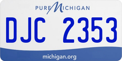 MI license plate DJC2353