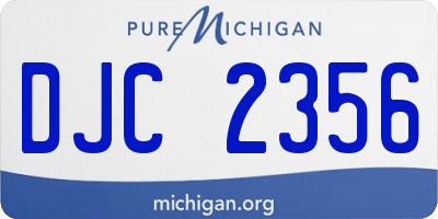 MI license plate DJC2356