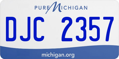MI license plate DJC2357