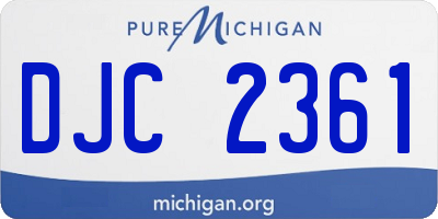 MI license plate DJC2361