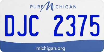 MI license plate DJC2375