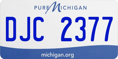 MI license plate DJC2377