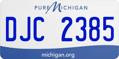 MI license plate DJC2385