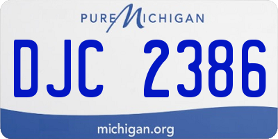 MI license plate DJC2386