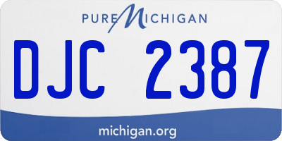 MI license plate DJC2387