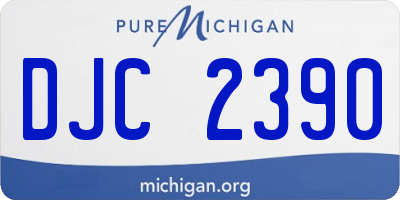 MI license plate DJC2390