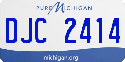 MI license plate DJC2414