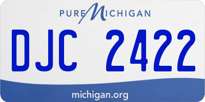 MI license plate DJC2422