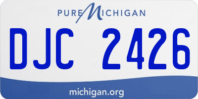 MI license plate DJC2426