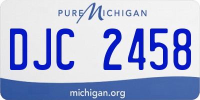 MI license plate DJC2458